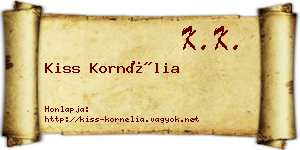 Kiss Kornélia névjegykártya
